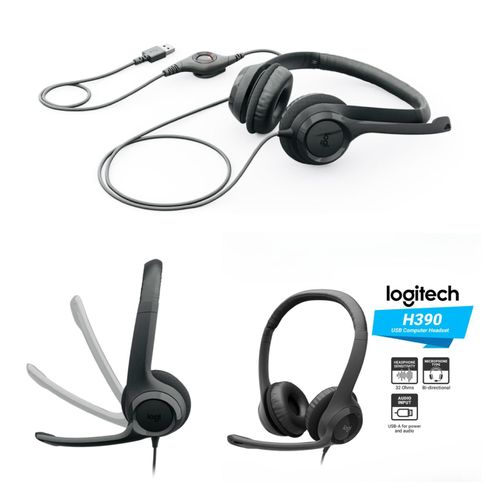 Logitech H390 USB wired Computer Headset With enhanced digital audio and inline controls