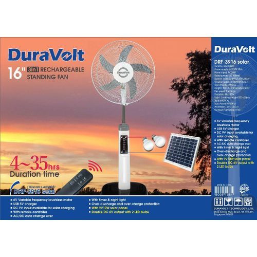 product_image_name-Duravolt-16 Inches 3 In 1 Rechargeable Remote Solar Fan-1