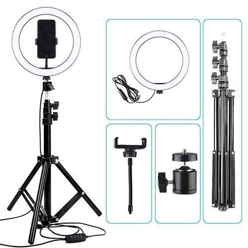 Buy OSHEE STORE 10 Inch Selfie Ring Light with Tripod Stand | Portable, 3  Modes, Youtube Ready | Dimmable and Bright Lighting for Instagram, Reels,  YouTube, Makeup, Live Stream, Vlog, Works with