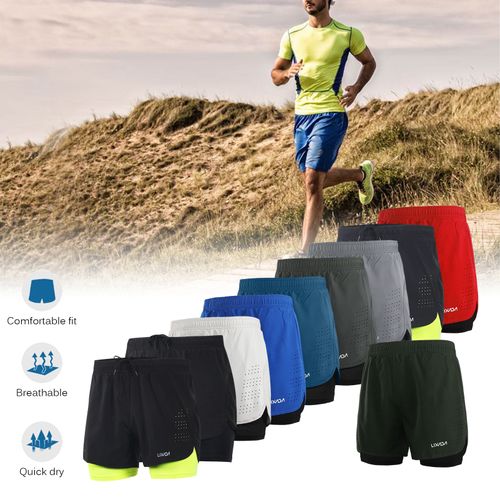 Fashion Men's Running Shorts Quick Dry Breathable With Liner