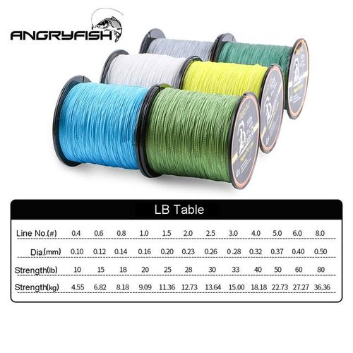 Generic Angry Fish Braided Fishing Line Spining 500m 4 Strands  Multifilament Carp Fishing Wire Leader Super Pe Braid Wire Tresse 4 Brins