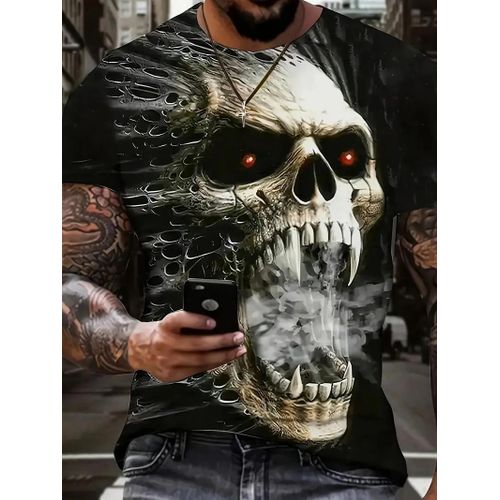 product_image_name-Fashion-Men's Black Bold Skull Graphic Streetwear Print T-Shirt -1