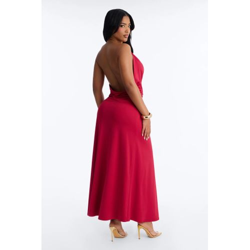 Fashion High Standards Draped Backless Maxi Dress - image 3