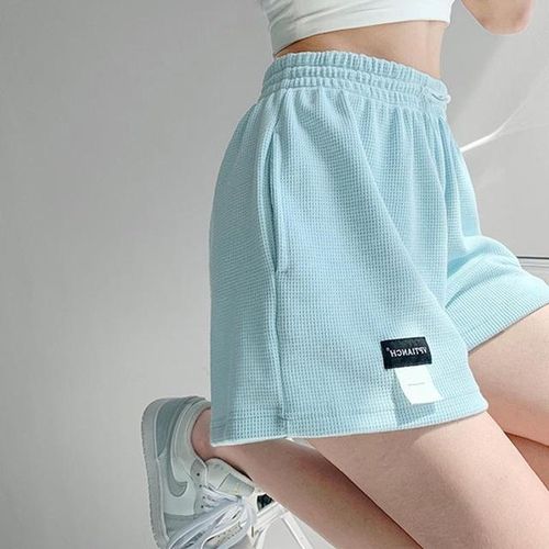 Generic Summer Women's Sports Shorts With Pockets Trend High Waist Shorts  Casual Bottoms Elastic Waist Hot Pants Loose Homewear