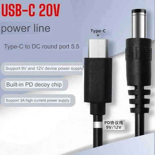 product_image_name-Generic-USB Type-C To DC Cable WiFi To Router Powerbank Cord DC Power CableType C Converter (20V-1