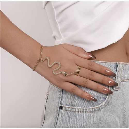 product_image_name-Fashion-Women Snake Bracelet Connecting Finger Rings Hand Jewelry-4