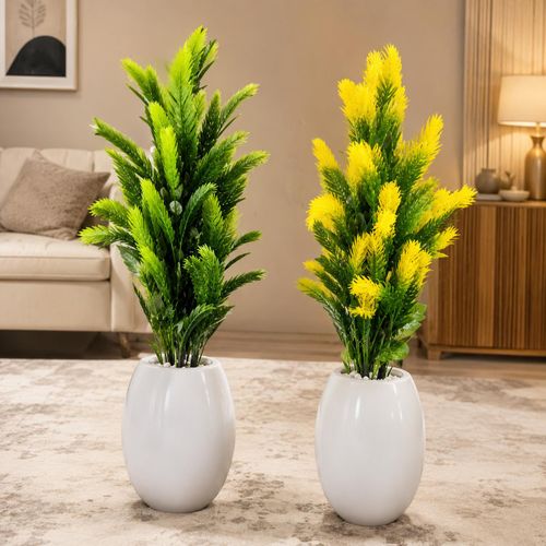 Generic Medium Size Plant And Artificial Flower Vase With Stone