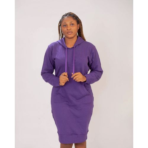 Danami Women's Plain Hoodie Dress Gown- Purple | Jumia Nigeria