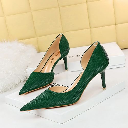 Fashion Women s Thin Heeled High Heels Ladies Party Shoes Big Size 34 46 Green Jumia Nigeria