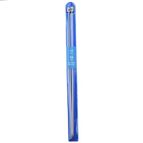 Generic One Pair 35cm Straight Knitting Needles Stainless Steel  Knitting Tools-Size 3.0mm