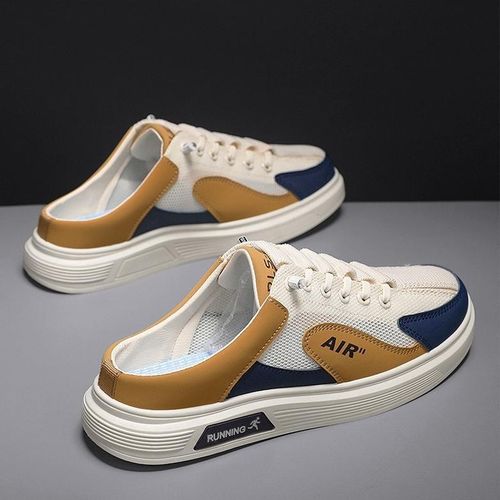 product_image_name-Banagat-Men Casual Half Loafers Slip-ons Palm Slippers Sandals Open Shoes White-5