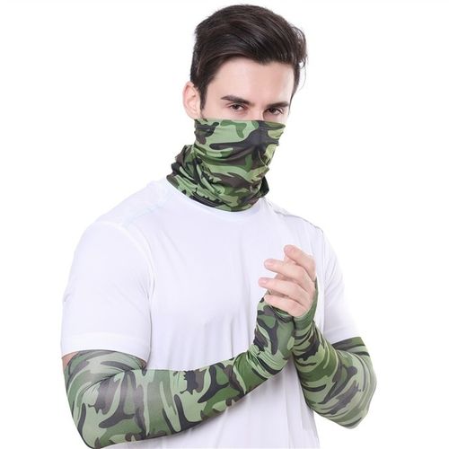 Aq General 1set Summer Cooling Arm Sleeves With Facial Cover Uv Protec