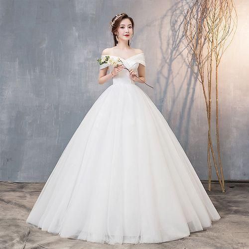 Fashion Women Double Shoulder Wedding Gown Bridal Dress White Jumia Nigeria