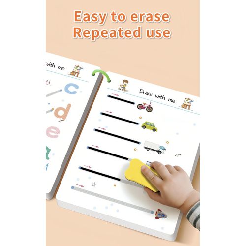 Generic Preschool basic line tracing workbook, reusable pages, helps kids develop pen control and pre-writing readiness. - image 4