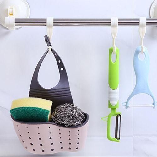 Generic Sink Drain Hanging Bag Thickened Faucet Storage Hanging Basket Drain rack adjustable