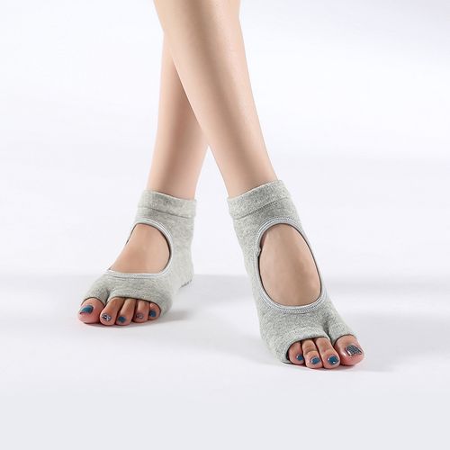 Generic Toeless Non Slip Women Yoga Socks Two Toe Yoga