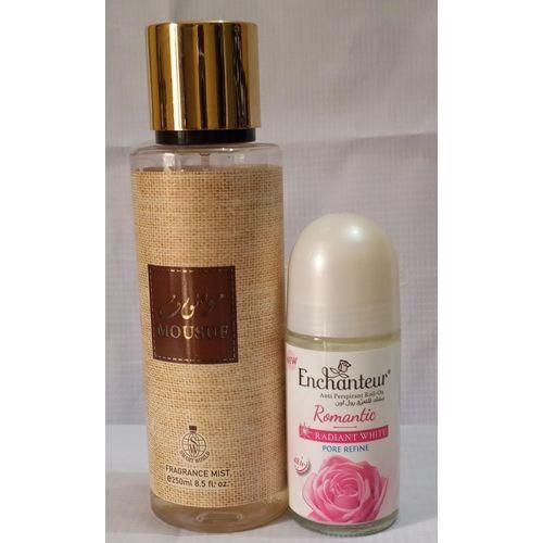 product_image_name-Fragrance World-Perfume Combo Gift Set of 2 in 1 of Mousuf Body Mist and Enchanteur Romantic Roll On-1