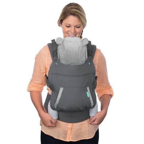 Infantino Cuddle-up Ergonomic Hoodie Baby Carrier, 2-Position, 12-40lb,  Gray Fox