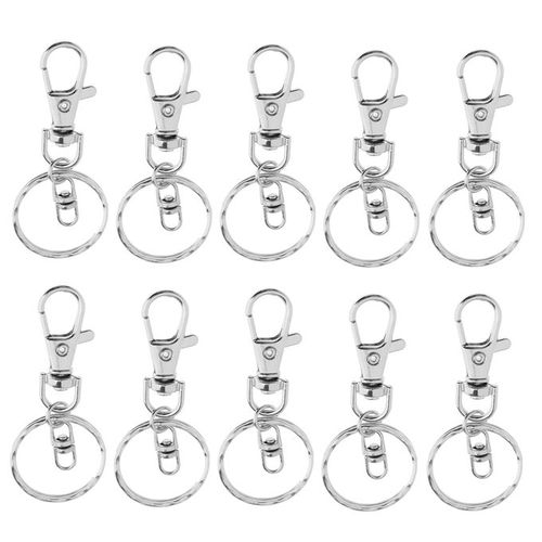 Generic 10 Silver Lobster Clasp Keychain Alloy Snap Hook Key Chain Ring