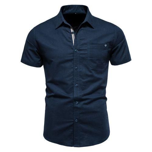 Fashion 100 Cotton Men s Short Sleeve Shirts Solid Color Social Jumia Nigeria