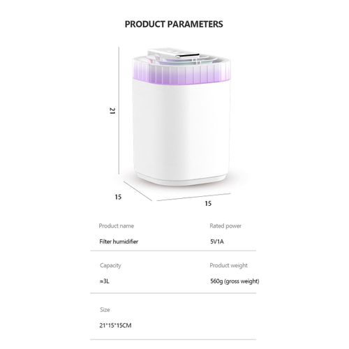 Generic 3L Double Spray Humidifier LED Light + 6 Oil - image 4
