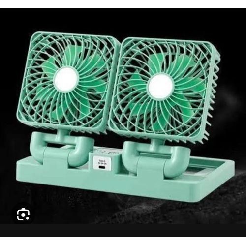 Generic Rechargeable Foldable Double-Headed Solar Mini Portable Fan
