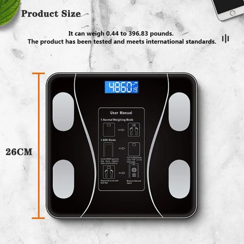 Generic Bluetooth Smart Bathroom Scale Digital Body Fat Weight Scale BMI Analyzer Rechargeable Tempered Glass 180KG - image 4