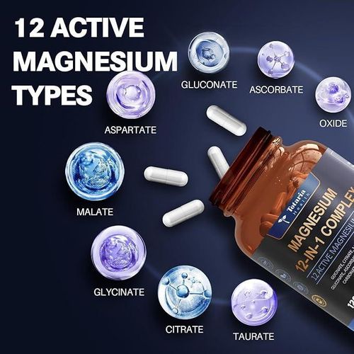 product_image_name-Totaria-Magnesium Complex 700mg 12 in 1 Magnesium Supplement with Glycinate Citrate Malate Oxide Taurate Aspartate Orotate Magnesium Relaxation,Muscle,Heart Support, Vegan 120-2