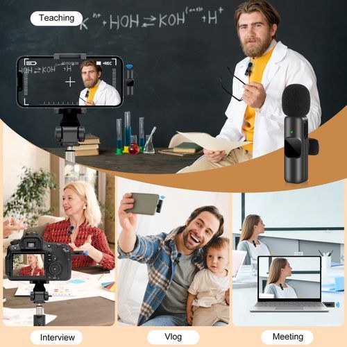 product_image_name-K9-Dual Wireless Lapel Microphone Lavalier Mic TYPE-C Android Phones IPhone + IOS Adapter-5