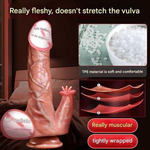 Generic Large Realistic D-ildo For Women Automatic heating, remote control, soft - image 3