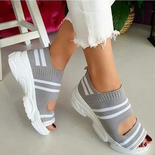 Fashion Women's Sandals Wedges Footwear Summer Platform Sandals Women Shoes  Female Slip On Peep Toe Knitted Ladies Sneakers Casual 2022