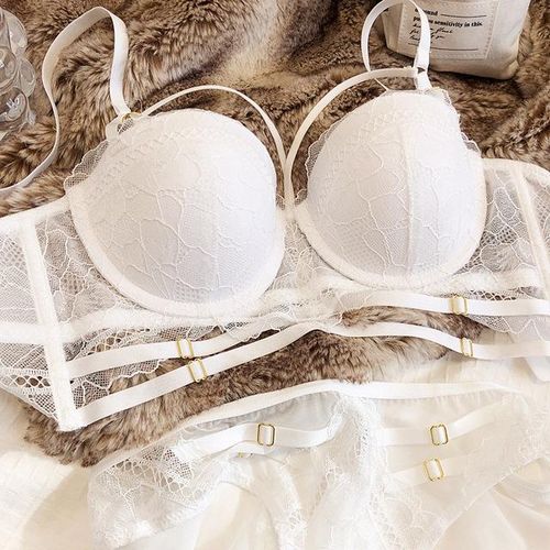 New lace underwear women small breast gathering women thick bra