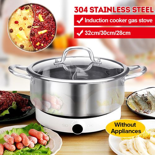 Thickened Stainless Steel Hot Pot With Lid, Soup Pot For Cooking