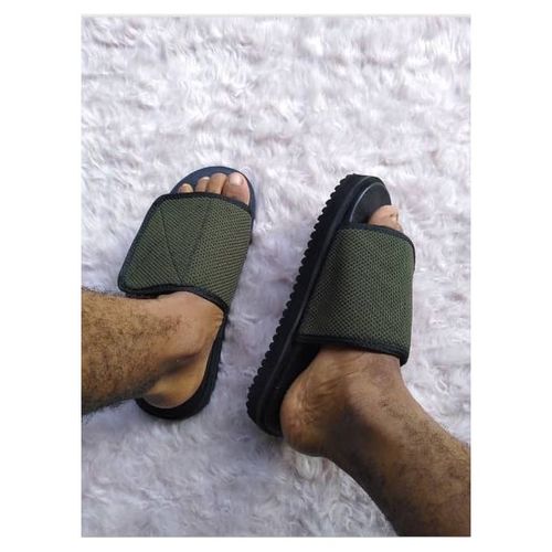 product_image_name-Fashion-Green Cover Slip-on Pams- With A Black Feet Pad-1