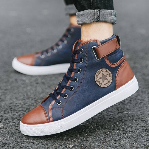 Fashion Mens Casual High-Top Shoes Running Sneakers - Blue | Jumia Nigeria