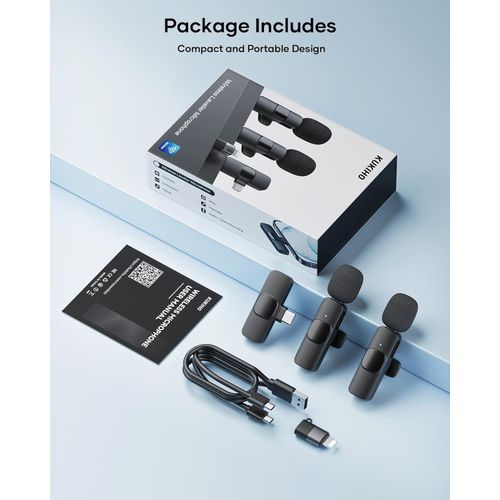 product_image_name-K9-Double Wireless Lapel Microphone Tie Mic TYPE-C Phones Android IPhone + IOS Adapter-7