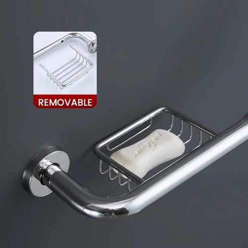 Generic Stainless steel bathroom grab bar with basket - image 3