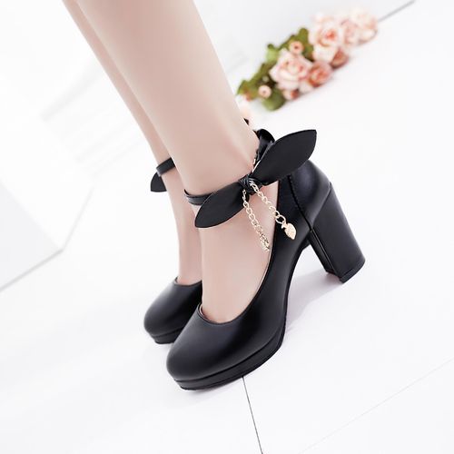 Buy Matte Mary Jane Shoes Block Chunky Heels Buckle Platform Mary Jane Pumps  Sweet Spring Summer Party Shoes Black White Vegan Leather Online in India -  Etsy