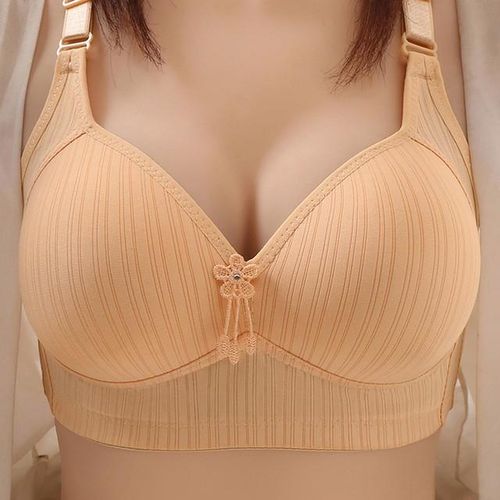 Generic Middle Aged And Elderly Womens Large Size Underwear Without Steel  Ring Comfortable Bra Wireless Bras For Women Seamless Bras