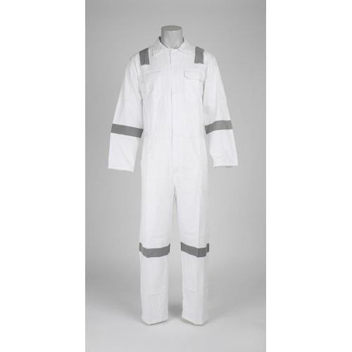Generic PRIME CAPTAIN 100% TWILL COVERALL WITH REFLECTOR, WHITE, 190 GSM - image 3