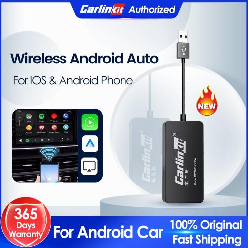 CarlinKit Wireless CarPlay Adapter, for Car Screen with Android System 4.4  or Above, for Android car Radio only, APK Needs to be Installed Before use,  Supports iPhone iOS and Android Phone 
