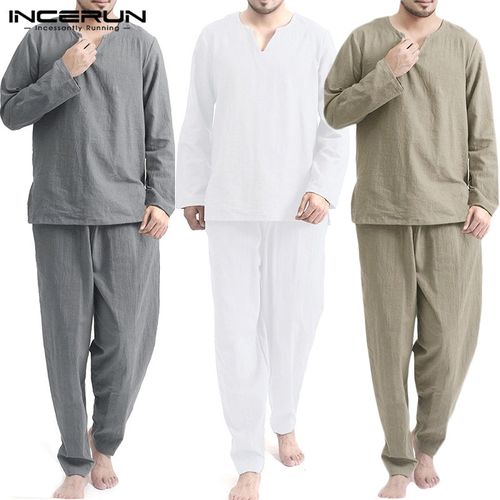 Incerun White Long Sleeve, Incerun Streetwear Mens