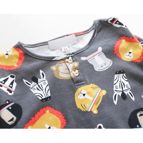 product_image_name-Fashion-Kids' Pure Cotton Pajamas for Girls and Boys, Fat Children Spring and Autumn Children's Dress, Pure Cotton Long Sleeve Long Skirt, Loose Home Dress-5