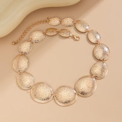 product_image_name-Fashion-Maasai Metal Art Necklace-Textured Oval-2