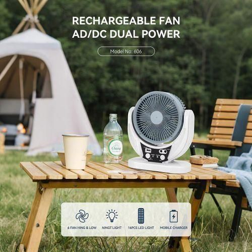 product_image_name-Generic-4-in-1 Rechargeable Desk Fan 7-inch+ Solar Panel + Two Light Bulbs + Phone Charging Capability-4