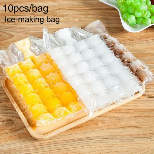 10pcs Clear Ice Cube Bag, PE Disposable Ice Bag For Household