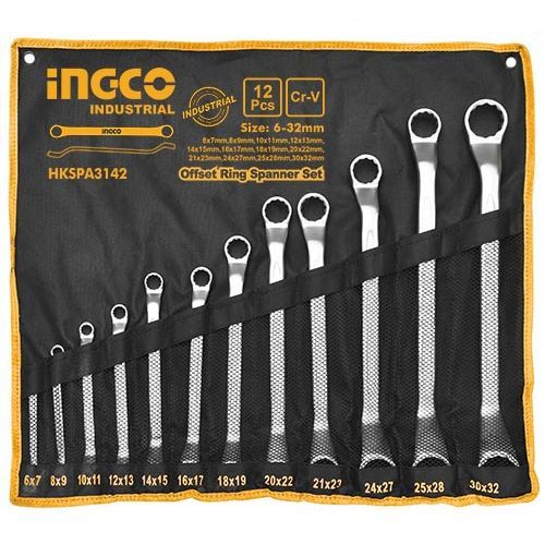 Ingco Offset Ring Spanner Set 12 PCS 6-32mm Heavy Duty Offset Spanners  HKSPA3142 @ Best Price Online | Jumia Kenya