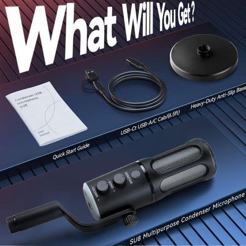 product_image_name-Generic-Content Creation Rgb Colors Changing USB/USB C Condenser Microphone for Podcast Recording, PC Computer Gaming Streaming Mic with RGB Light, Reverb Effects, Headphones Jac k, Desktop Stand, Vocal Mic for Singing YouTube PS5-7