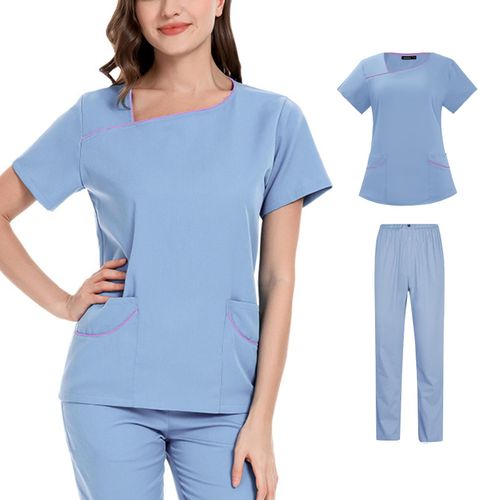 Generic Nursing Scrubs For Women Set Nurses Uniform For Light Blue