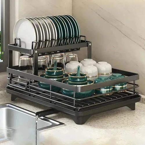 Generic Dish Drying Rack Adjustable Kitchen Organizer